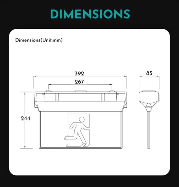 Surface Mounted 24m Quick Fit Exit Blade Surface Mounted 24m Quick Fit Exit Blade